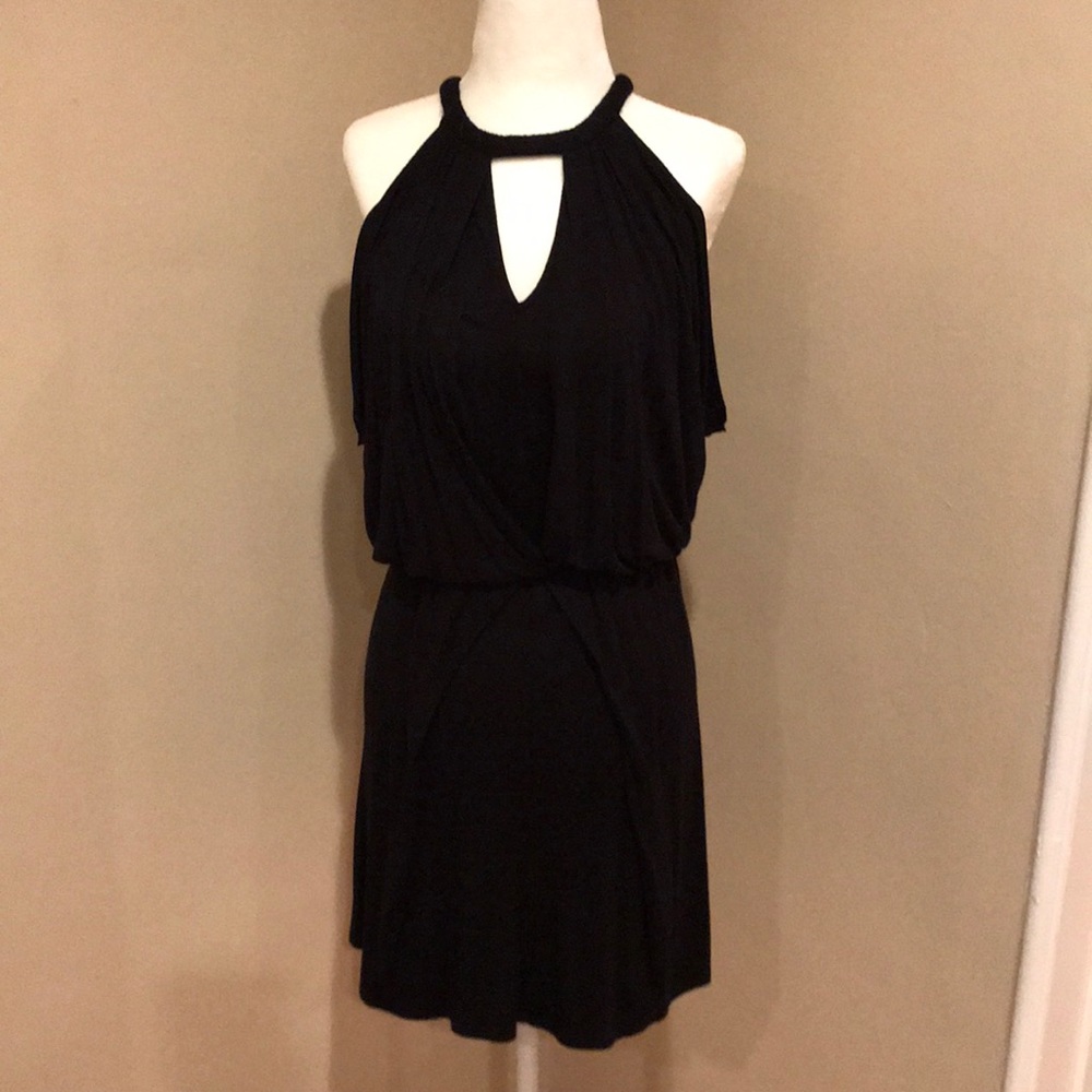 Ella Moss Dress Black Halter LBD Soft Comfy